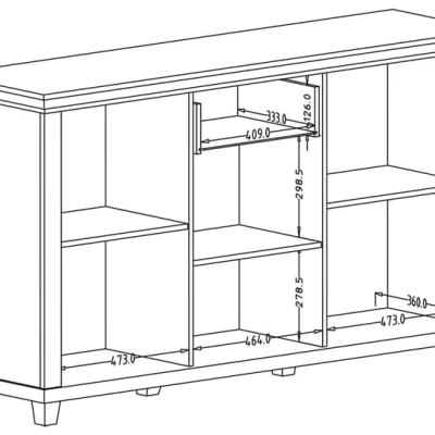 Kombinovaná komoda EROL - béžová / dub dunin