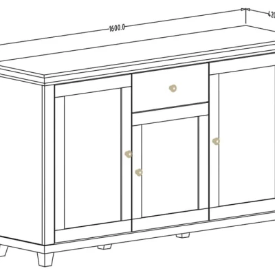 Kombinovaná komoda EROL - béžová / dub dunin