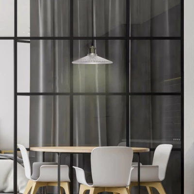 Závěsné art deco osvětlení CHESTER - 1xE27, 40W, 21cm, patina / čiré