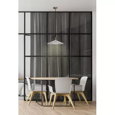 Závěsné art deco osvětlení CHESTER - 1xE27, 40W, 21cm, patina / čiré