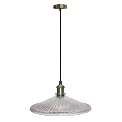 Závěsné art deco osvětlení CHESTER - 1xE27, 40W, 30cm, patina / čiré