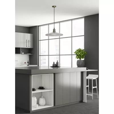 Závěsné art deco osvětlení CHESTER - 1xE27, 40W, 30cm, patina / čiré