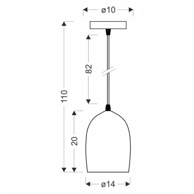 Závěsné kovové svítidlo ICARO - 1xE27, 40W, černé