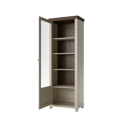 Prosklená vitrína EROL - béžová / dub dunin, levá