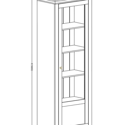 Prosklená vitrína EROL - béžová / dub dunin, levá