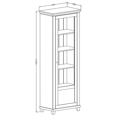 Prosklená vitrína EROL - béžová / dub dunin, levá