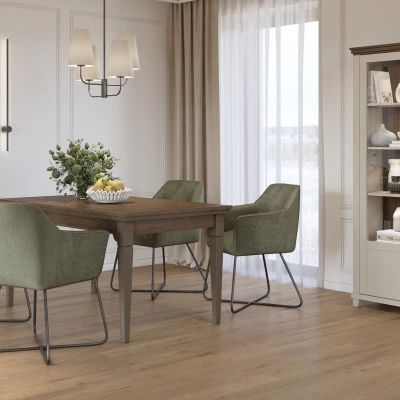 Vitrína s prosklenými dvířky EROL - béžová / dub dunin