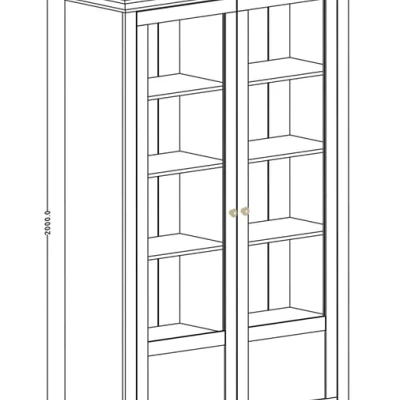 Vitrína s prosklenými dvířky EROL - béžová / dub dunin