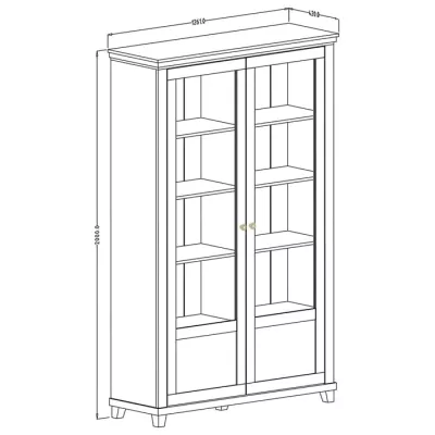 Vitrína s prosklenými dvířky EROL - béžová / dub dunin