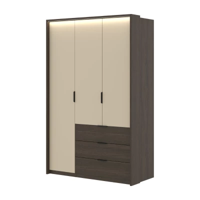 Šatní skříň 140 cm DEMETRA - béžová / dub dunin