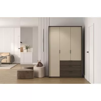 Šatní skříň 140 cm DEMETRA - béžová / dub dunin