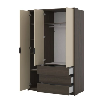 Šatní skříň 140 cm DEMETRA - béžová / dub dunin