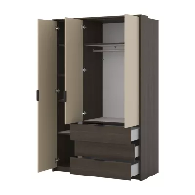 Šatní skříň 140 cm DEMETRA - béžová / dub dunin