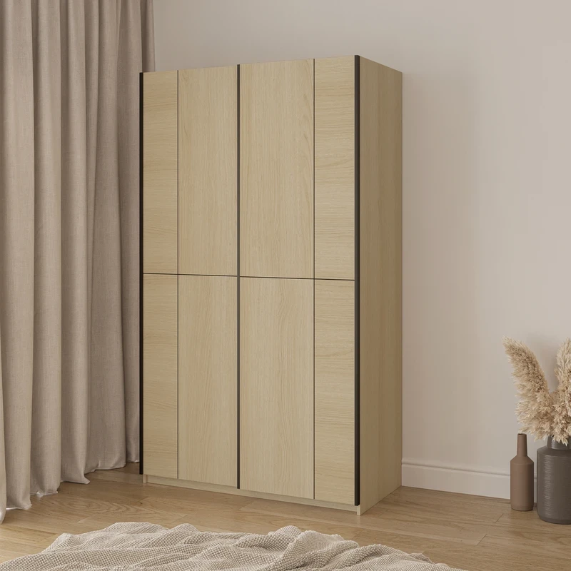 Šatní skříň 120 cm DEVORAH s posuvnými dveřmi - dub