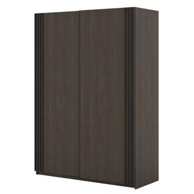 Šatní skříň 150 cm DIMITRA s posuvnými dveřmi - dub dunin / černá