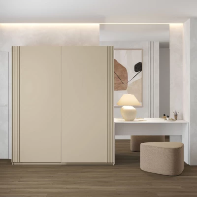 Šatní skříň 180 cm DIMITRA s posuvnými dveřmi - béžová