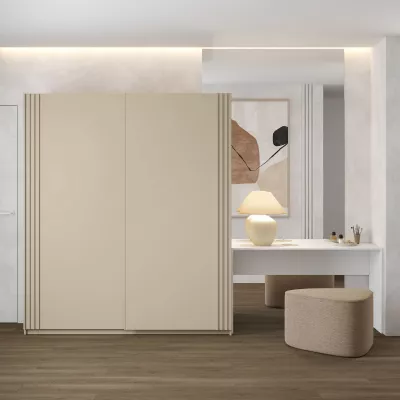 Šatní skříň 180 cm DIMITRA s posuvnými dveřmi - béžová