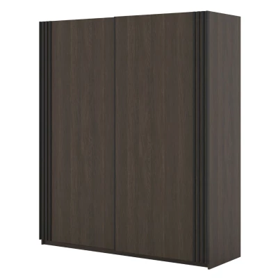 Šatní skříň 180 cm DIMITRA s posuvnými dveřmi - dub dunin / černá