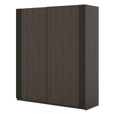 Šatní skříň 180 cm DIMITRA s posuvnými dveřmi - dub dunin / černá