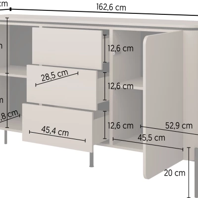 Kombinovaná komoda CARINE - béžová
