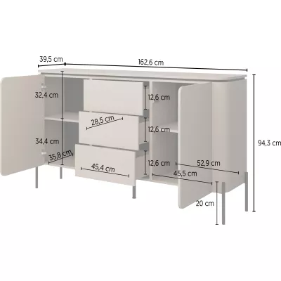 Kombinovaná komoda CARINE - béžová