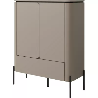 Komoda s dvířky a šuplíkem CARINE - béžová