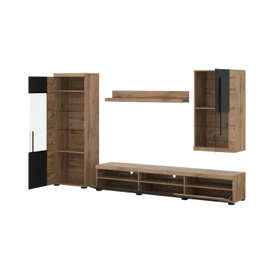 Obývací stěna DEIDRE - dub wotan / černá