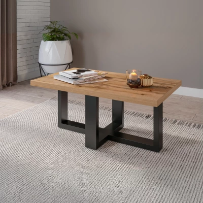 Konferenční stolek DENALI - dub wotan / černý