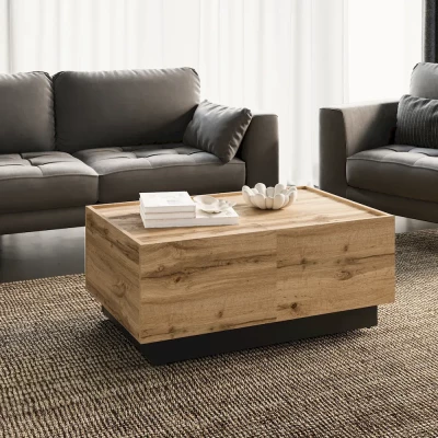 Rozkládací konferenční stolek DENALI - dub wotan / černý