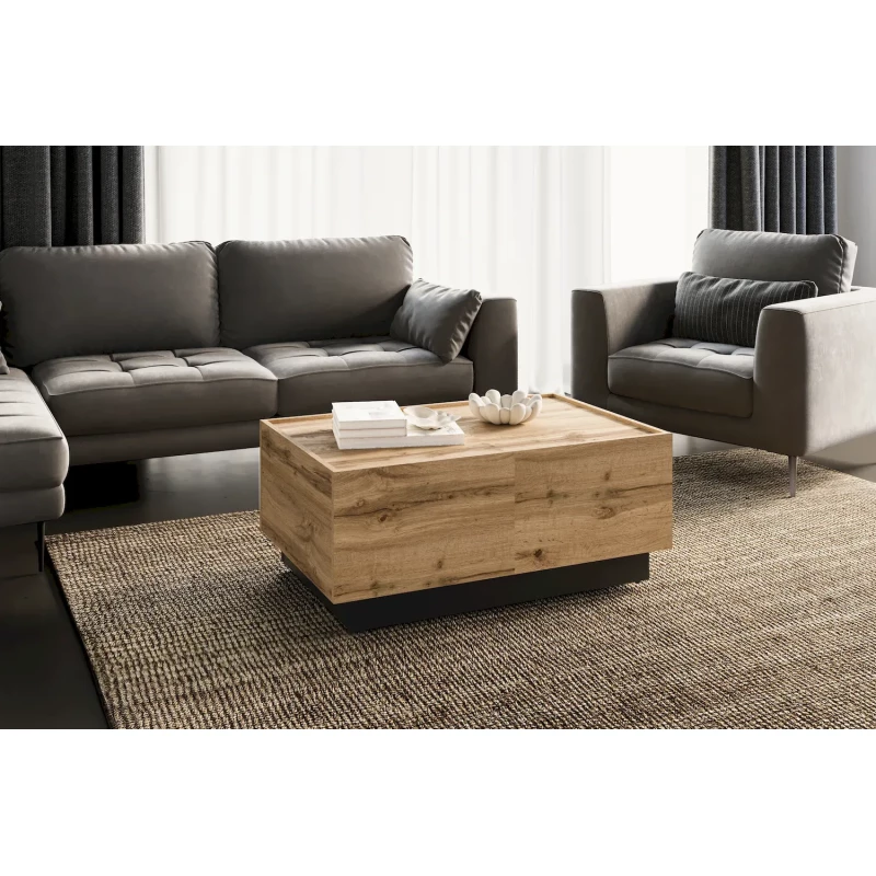 Rozkládací konferenční stolek DENALI - dub wotan / černý