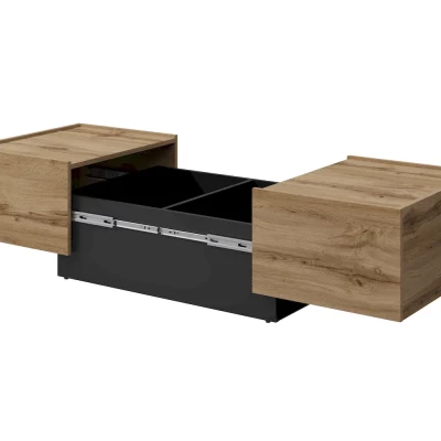 Rozkládací konferenční stolek DENALI - dub wotan / černý