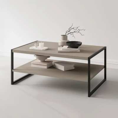 Široký konferenční stolek DENALI - béžový / černý