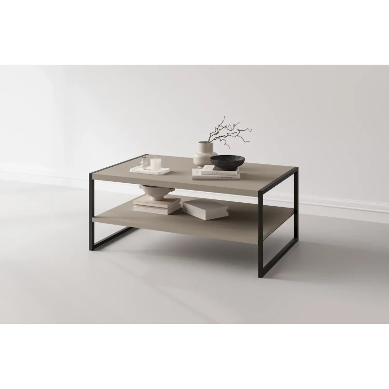 Široký konferenční stolek DENALI - béžový / černý