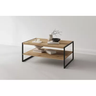 Široký konferenční stolek DENALI - dub wotan / černý