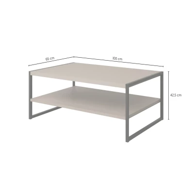 Široký konferenční stolek DENALI - dub wotan / černý