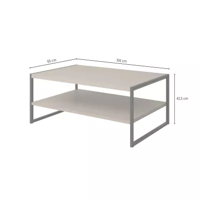 Široký konferenční stolek DENALI - dub wotan / černý