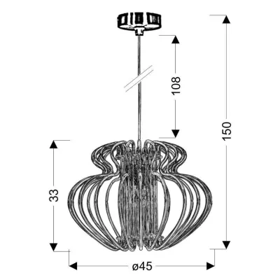 Designové závěsné osvětlení IMPERIA - 1xE27, 60W, 45cm, červené