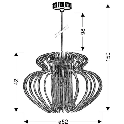 Designové závěsné osvětlení IMPERIA - 1xE27, 60W, 52cm, červené