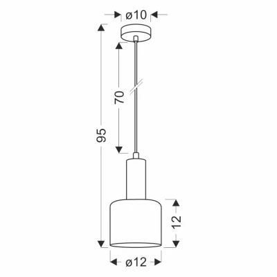 Závěsný lustr ISAR - 1xE27, 40W, černý / jantarový