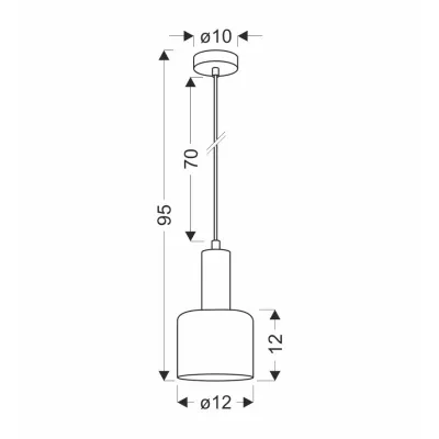 Závěsný lustr ISAR - 1xE27, 40W, černý / jantarový