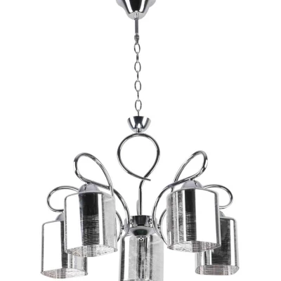 Závěsné moderní osvětlení ITALO - 5xE27, 40W, chromované / stříbrné