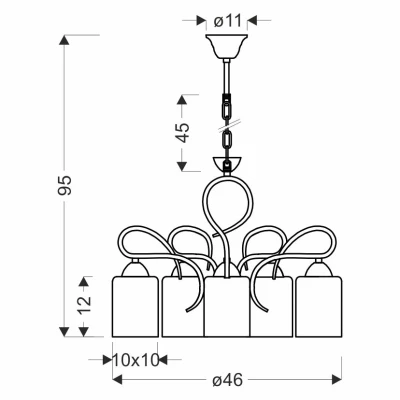 Závěsné moderní osvětlení ITALO - 5xE27, 40W, chromované / stříbrné
