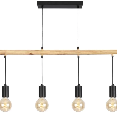 Závěsné světlo nad jídelní stůl ve skandinávském stylu IZZY - 4xE27, 60W, černé