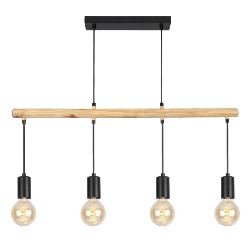 Závěsné světlo nad jídelní stůl ve skandinávském stylu IZZY - 4xE27, 60W, černé