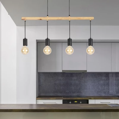 Závěsné světlo nad jídelní stůl ve skandinávském stylu IZZY - 4xE27, 60W, černé