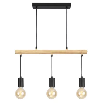 Závěsné světlo nad jídelní stůl ve skandinávském stylu IZZY - 3xE27, 60W, černé