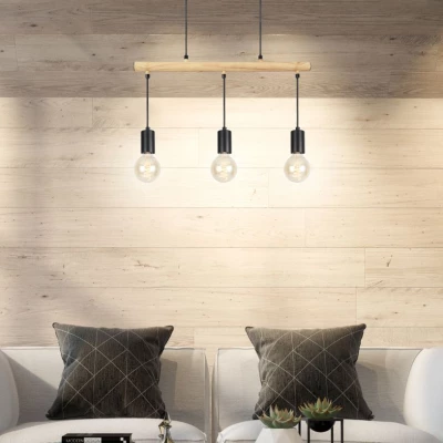 Závěsné světlo nad jídelní stůl ve skandinávském stylu IZZY - 3xE27, 60W, černé