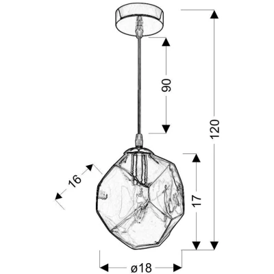 Designové závěsné osvětlení JEWEL - 1xE14, 40W, chromované / kouřové sklo