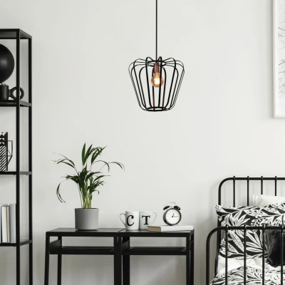 Industriální závěsné světlo JONAS - 1xE27, 40W, černé