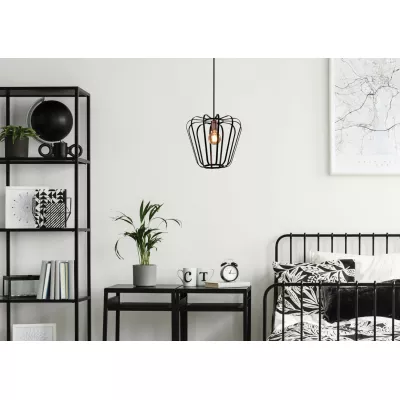 Industriální závěsné světlo JONAS - 1xE27, 40W, černé